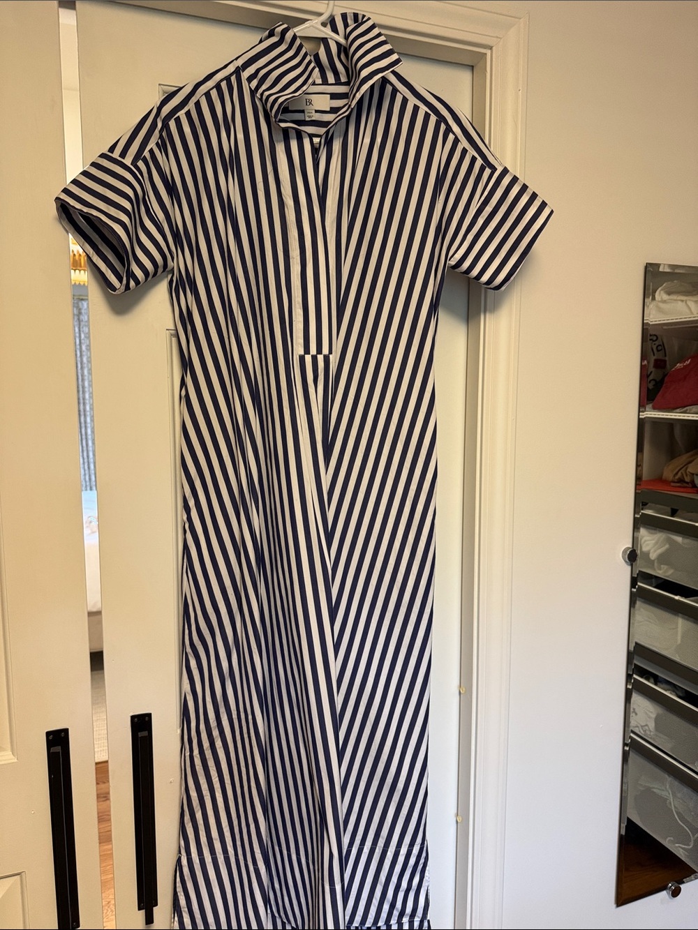 Banana Republic Navy and White Striped Rhyah Maxi Dress